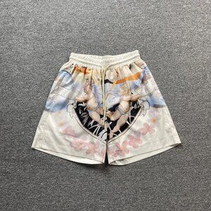 Amiri Beige Graphic Print Shorts